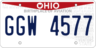 OH license plate GGW4577