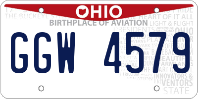 OH license plate GGW4579