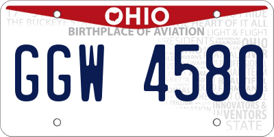 OH license plate GGW4580