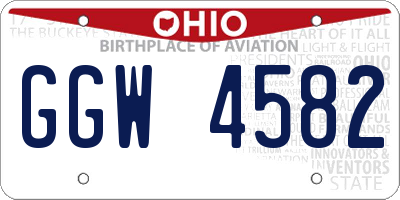 OH license plate GGW4582