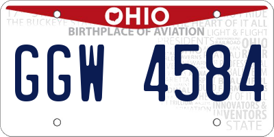 OH license plate GGW4584
