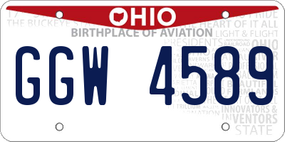 OH license plate GGW4589