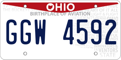 OH license plate GGW4592