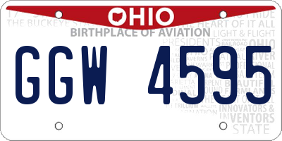 OH license plate GGW4595