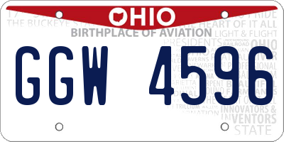 OH license plate GGW4596