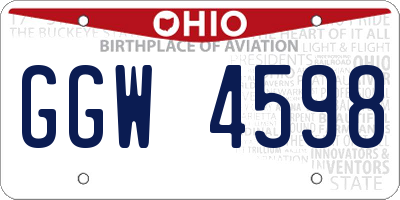 OH license plate GGW4598