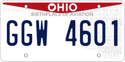 OH license plate GGW4601