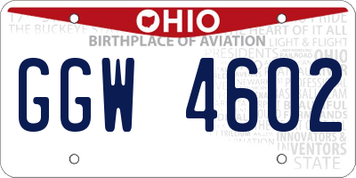 OH license plate GGW4602