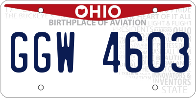 OH license plate GGW4603
