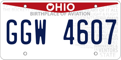 OH license plate GGW4607