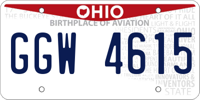 OH license plate GGW4615