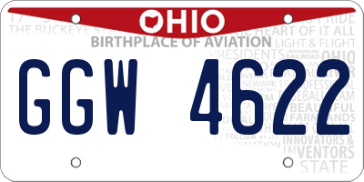 OH license plate GGW4622