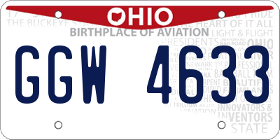 OH license plate GGW4633