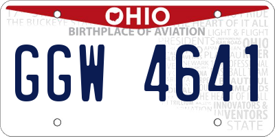 OH license plate GGW4641