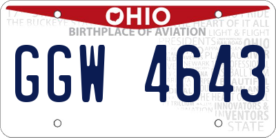 OH license plate GGW4643