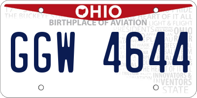 OH license plate GGW4644