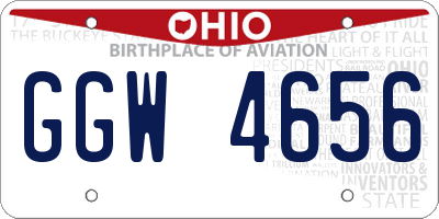 OH license plate GGW4656