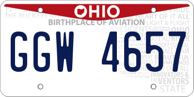 OH license plate GGW4657
