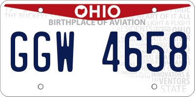 OH license plate GGW4658