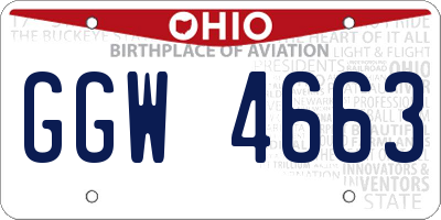 OH license plate GGW4663