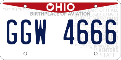 OH license plate GGW4666