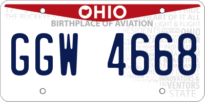 OH license plate GGW4668