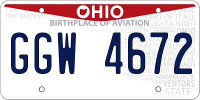 OH license plate GGW4672