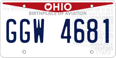 OH license plate GGW4681