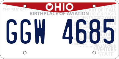 OH license plate GGW4685