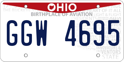 OH license plate GGW4695