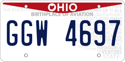 OH license plate GGW4697