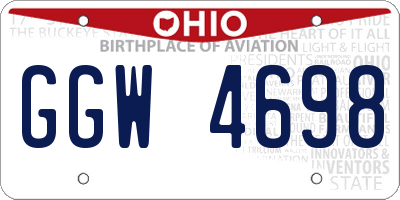OH license plate GGW4698