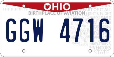 OH license plate GGW4716