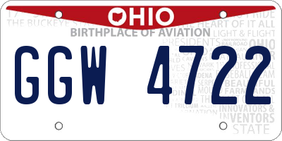 OH license plate GGW4722