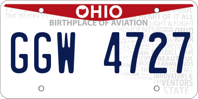 OH license plate GGW4727
