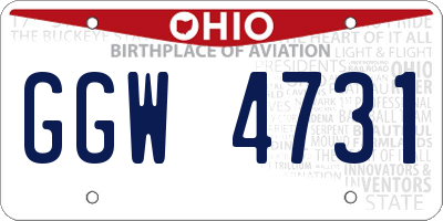OH license plate GGW4731