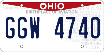 OH license plate GGW4740