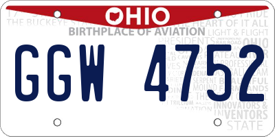 OH license plate GGW4752