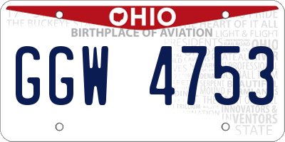 OH license plate GGW4753