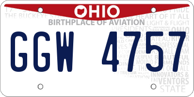 OH license plate GGW4757