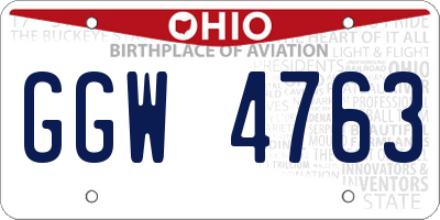 OH license plate GGW4763