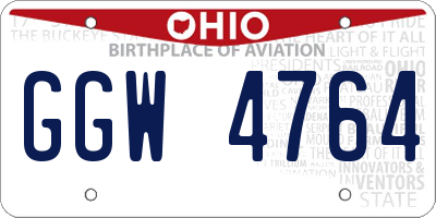 OH license plate GGW4764