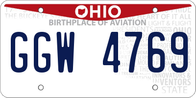 OH license plate GGW4769