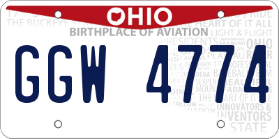 OH license plate GGW4774