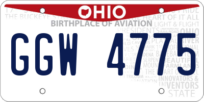 OH license plate GGW4775