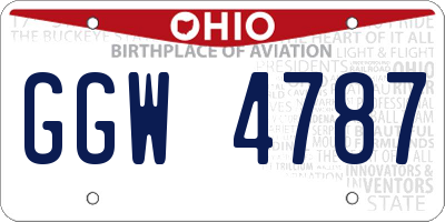 OH license plate GGW4787