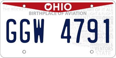 OH license plate GGW4791