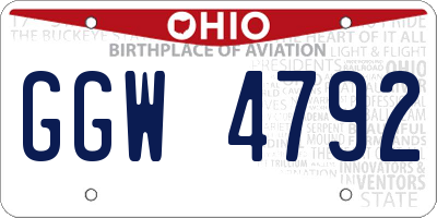 OH license plate GGW4792
