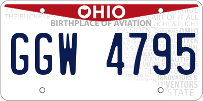 OH license plate GGW4795