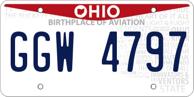 OH license plate GGW4797